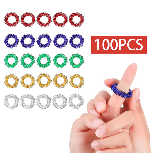 Acupressure Rings Spiky Sensory Finger Rings, Spiky Finger Ring Acupressure Ring Set Silent Stress Massager Finger Massage Tool