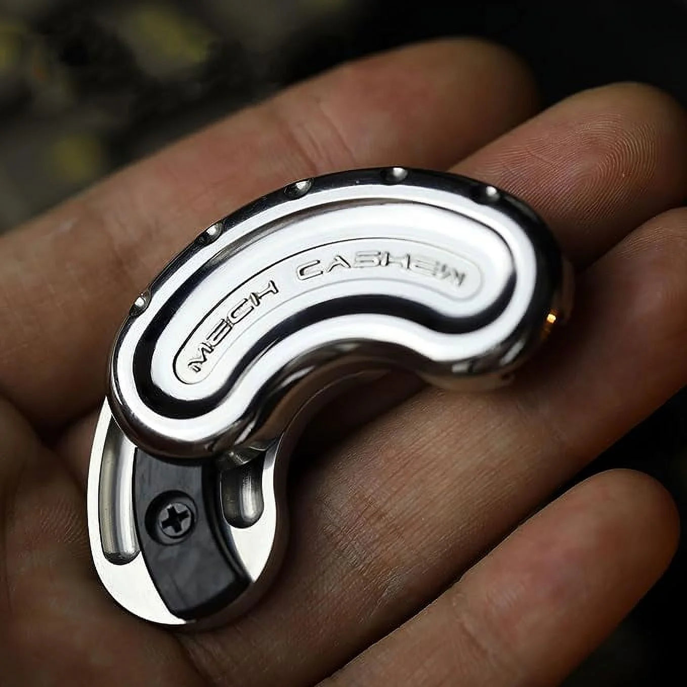 Fidget Slider EDC Mechanical Nuts Fidget Toy Stress Relief Decompression Toys Fidget Spinner for Adult Funny Nuts Shape (Stainless Steel)